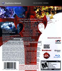 Dragon Age: Origins - Box - Back Image