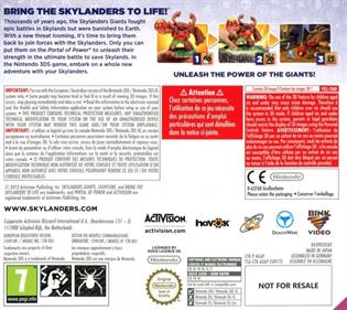Skylanders Giants - Box - Back Image