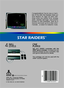Star Raiders - Box - Back Image