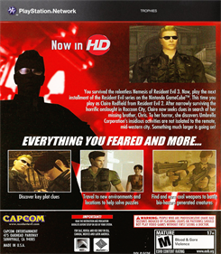 Resident Evil: Code: Veronica X HD - Fanart - Box - Back Image