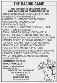 The Racing Game - Advertisement Flyer - Front Image