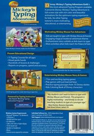 Disney Mickey's Typing Adventure - Box - Back Image