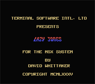 Lazy Jones - Screenshot - Game Title Image