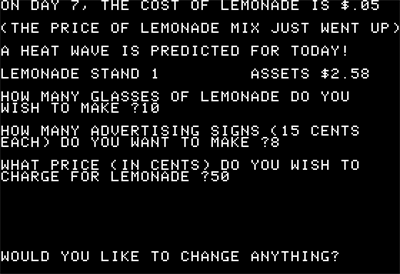Lemonade Stand - Screenshot - Gameplay Image