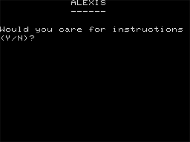 Alexis - Screenshot - Game Select Image