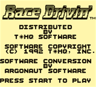 Race Drivin' - Screenshot - Game Title Image