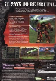 MechWarrior 4: Mercenaries - Box - Back Image