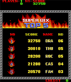 Super Qix - Screenshot - High Scores Image