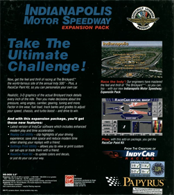 Indianapolis Motor Speedway Expansion Pack - Box - Back