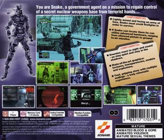 Metal Gear Solid - Box - Back Image