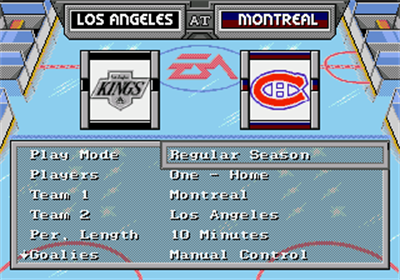 NHL '94 - Screenshot - Game Select Image