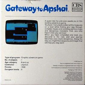 Gateway to Apshai - Box - Back Image