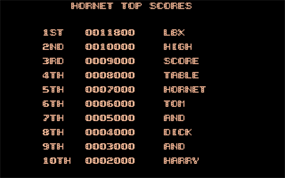 Black Hornet - Screenshot - High Scores Image