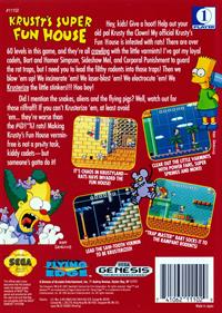 Krusty's Super Fun House - Box - Back Image
