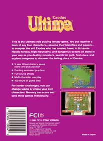 Ultima: Exodus - Box - Back Image