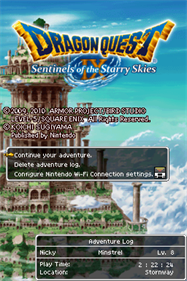 Dragon Quest IX: Sentinels of the Starry Skies - Screenshot - Game Title Image