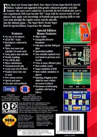 Tecmo Super Bowl II: Special Edition - Box - Back Image