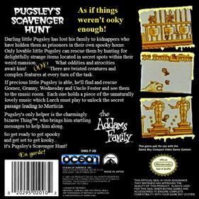 The Addams Family: Pugsley's Scavenger Hunt - Box - Back Image