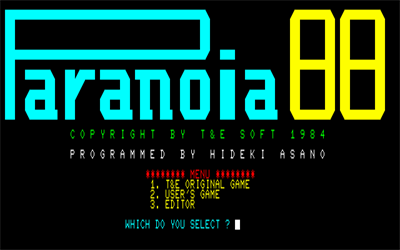 Paranoia 88 - Screenshot - Game Title Image