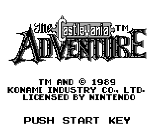 Castlevania: The Adventure - Screenshot - Game Title Image