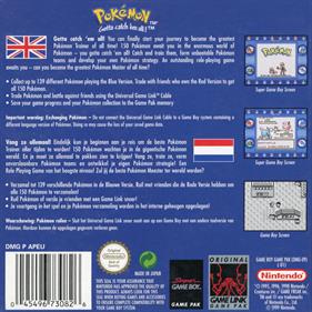 Pokémon Blue Version - Box - Back Image