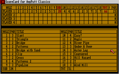 The Amy Putt Classics - Screenshot - High Scores Image