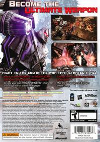 Transformers: War for Cybertron - Box - Back Image