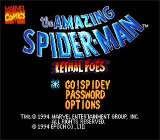 The Amazing Spider-Man: Lethal Foes - Screenshot - Game Title Image