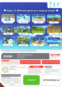 Wii Sports Resort - Box - Back Image