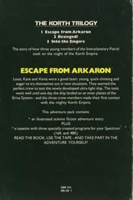 The Korth Trilogy 1: Escape from Arkaron - Box - Back Image