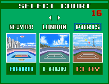 Pro Tennis: World Court - Screenshot - Game Select Image