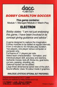 Bobby Charlton Soccer - Box - Back Image