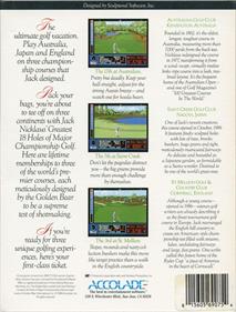Jack Nicklaus presents The International Course Disk - Box - Back Image