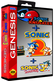 Sonic & Knuckles / Sonic the Hedgehog 2 - Box - 3D Image