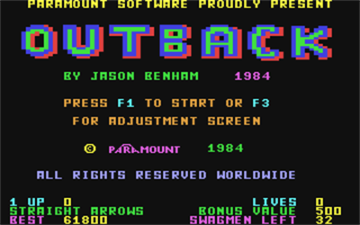 Outback - Screenshot - Game Title Image