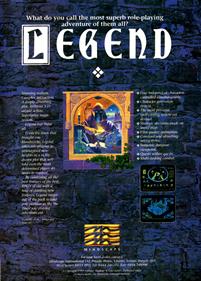 Legend (Mindscape) - Advertisement Flyer - Front Image