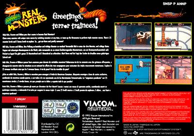 AAAHH!!! Real Monsters - Box - Back Image