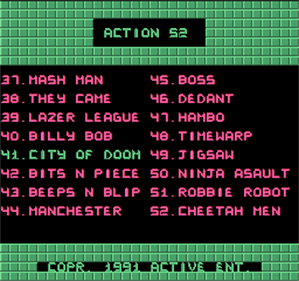 Action 52 - Screenshot - Game Select Image