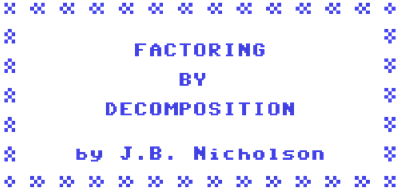 Factoring by Decomposition - Clear Logo Image