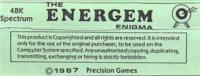 The Energem Enigma - Box - Back Image