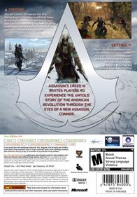 Assassin's Creed III - Box - Back Image