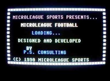 MicroLeague Football: The Coach's Challenge - Screenshot - Game Title Image