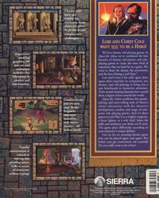 Quest for Glory I: So You Want To Be A Hero (VGA Remake) - Box - Back Image