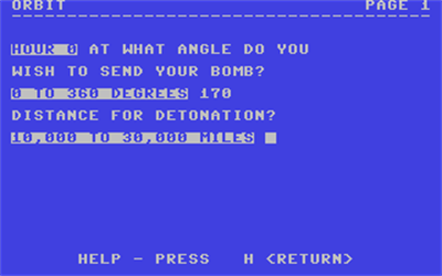 Orbit (Commodore Educational) - Screenshot - Gameplay Image