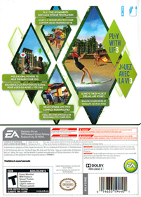 The Sims 3 - Box - Back Image