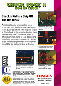 Chuck Rock II: Son of Chuck - Box - Back Image