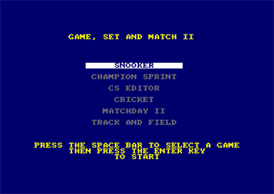 Game Set and Match 2 - Screenshot - Game Select Image