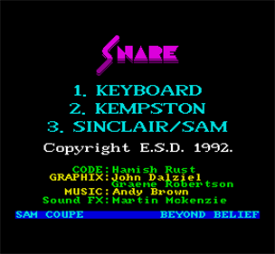 Snare - Screenshot - Game Select Image