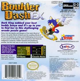 Boulder Dash EX - Box - Back Image