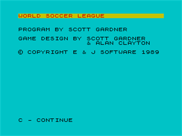 World Soccer League - Screenshot - Game Title Image